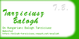 tarziciusz balogh business card